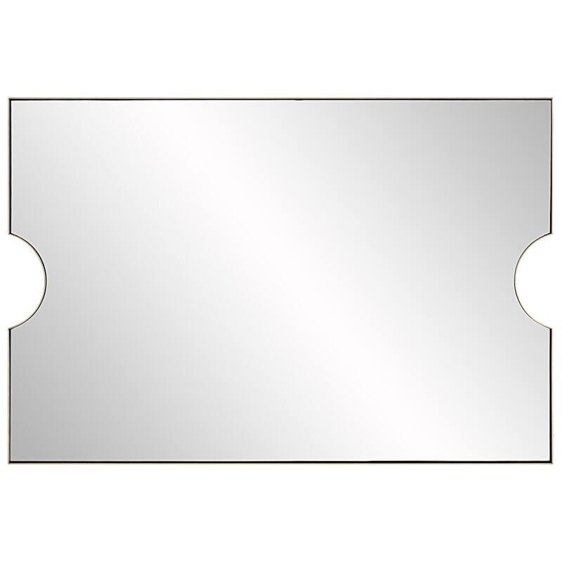 Ticket Shaped Rectangular Framed Wall Mirror - 35.5" - Gold