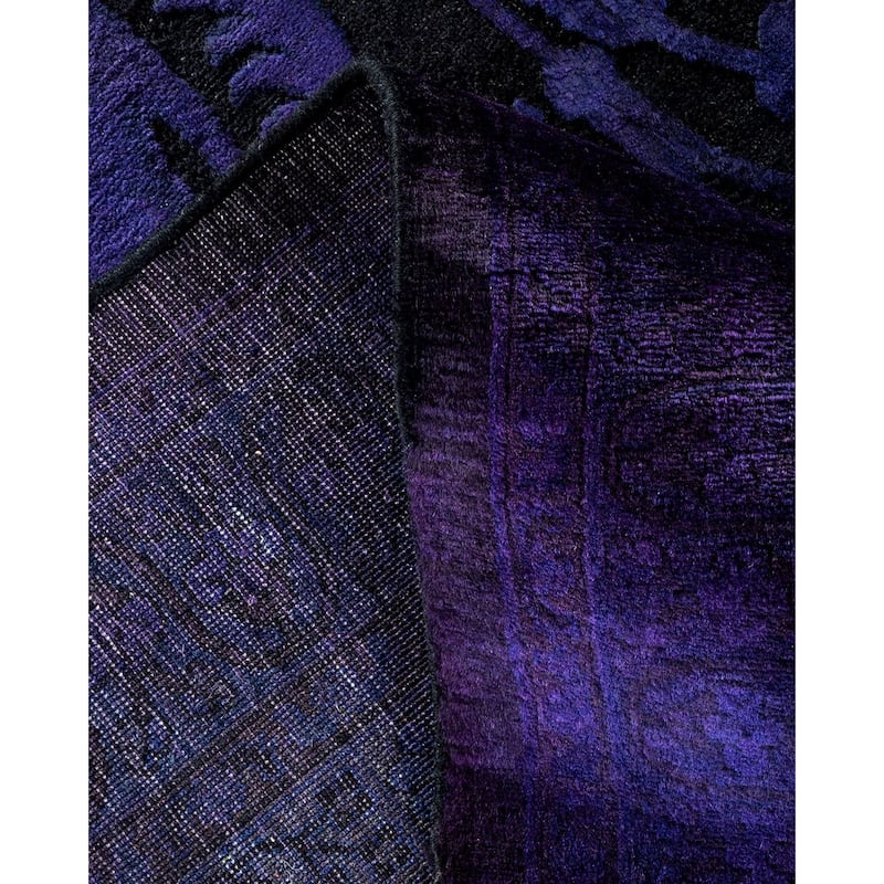 Overton Handknotted Wool Vintage Inspired Contemporary Overdyed Purple Area Rug - 17' 7" x 11' 10"