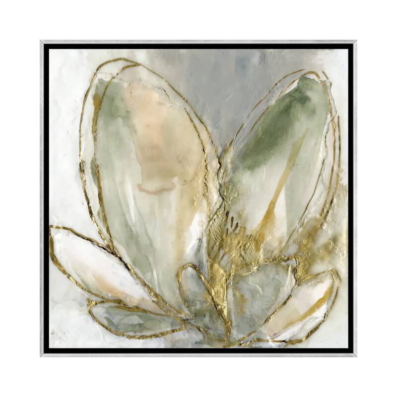 iCanvas "Blooming Gold I" by Jennifer Goldberger Framed