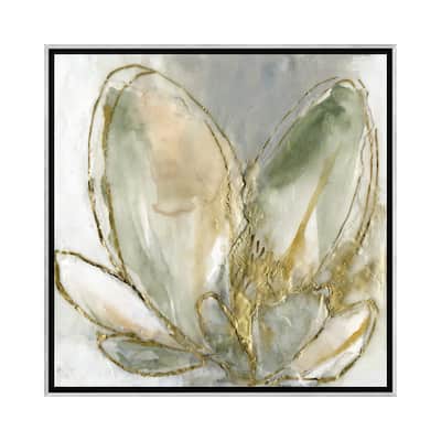 iCanvas "Blooming Gold I" by Jennifer Goldberger Framed