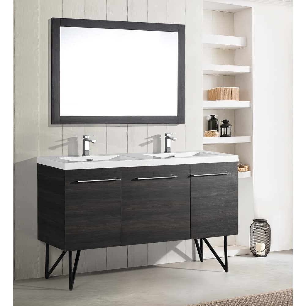 Swiss Madison Annecy 60" Double, Two Doors, One Drawer, Bathroom Vanity