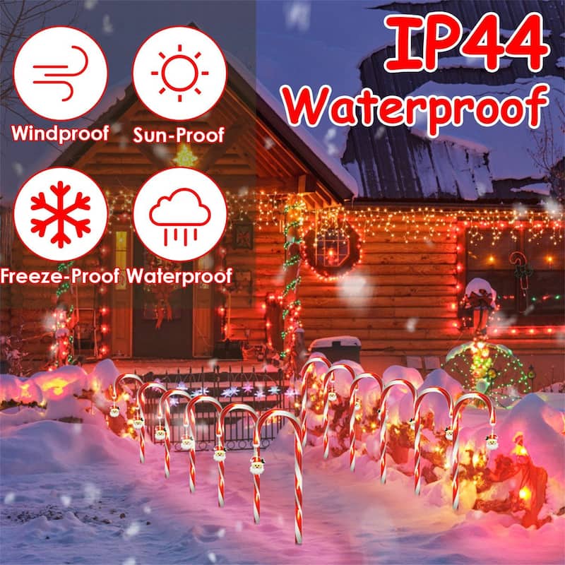 Solar Christmas Candy Cane String Lights