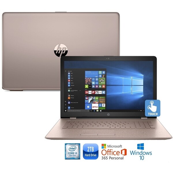 HP 15-bs013cy Core i3-7100 2TB HDD 15.6" HD Touch Screen Laptop with Office 365 - rose gold