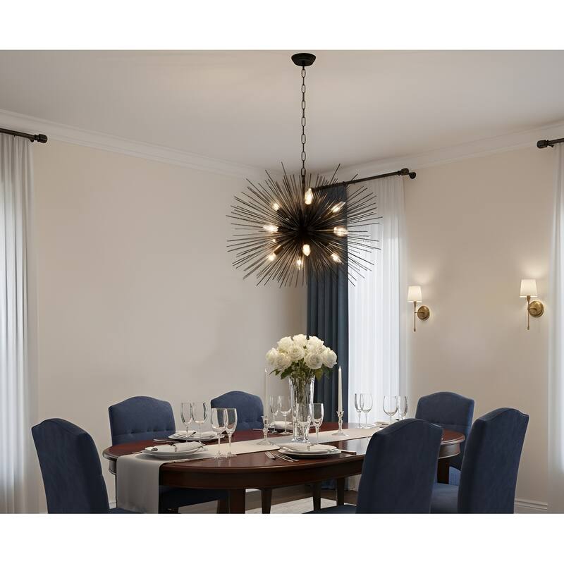 12 Light Astra Sputnik Sphere Satellite Pendant, Light Strade Dimmable Chandelier (28'' Wide)