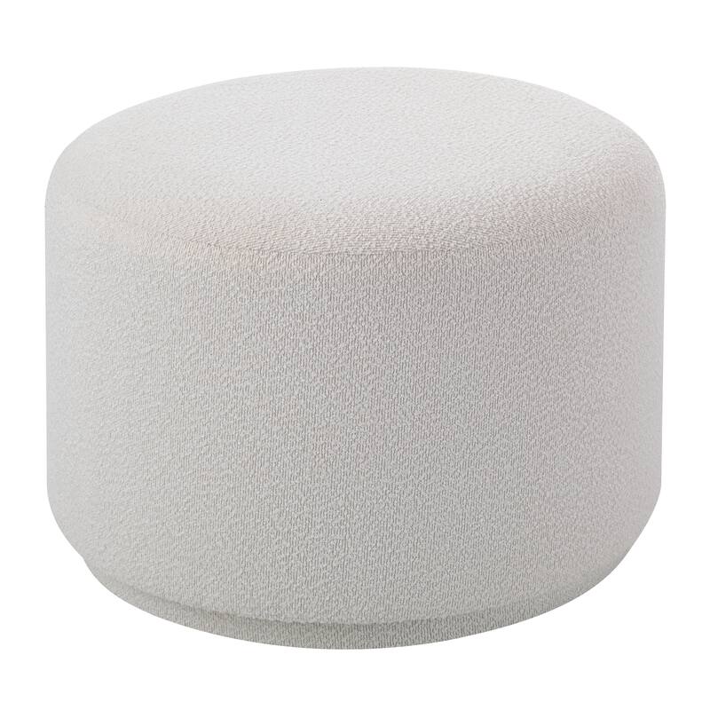Renwil Audrina Indoor Boucle Ottoman, Off-White