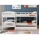 preview thumbnail 2 of 11, Twin L-Shaped Bunk Bed with Trundle & Ladder - Safe & Stylish for Kids