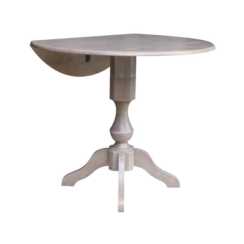 42" Round Dual Drop Leaf Pedestal Table