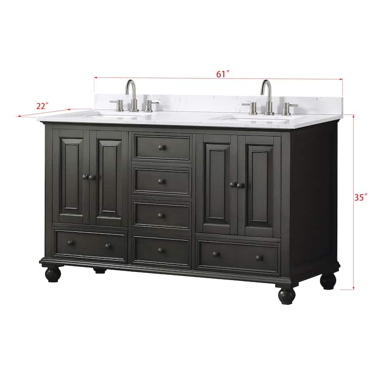Avanity THOMPSON-VS61-E Thompson 60" Free Standing Double Basin Vanity
