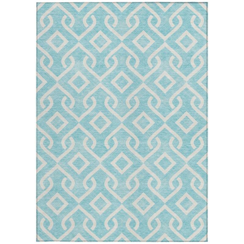 HomeRoots Geometric Transitional Rectangle Outdoor Rug
