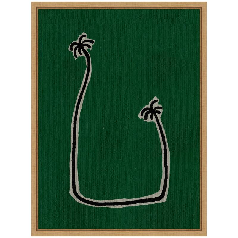 Kate and Laurel Sylvie Soul Bound Green Framed Canvas by Shatha Al Dafai