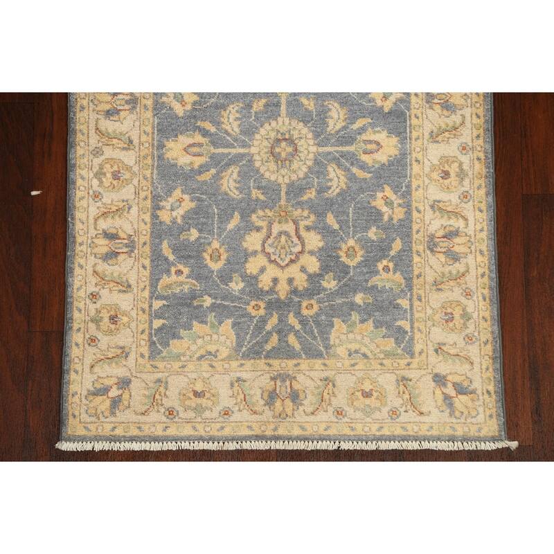 Peshawar Chobi Oriental Vegetable Dye Wool Runner Rug Hand-knotted - 2'10" x 9'9"