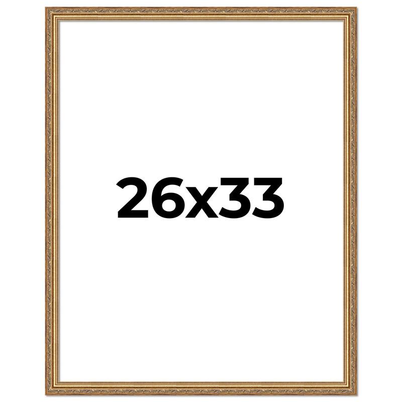 26x33 Frame Red Solid Wood Picture Frame Width 1.75 Inches | Interior Frame Depth 1 13/16 Inches