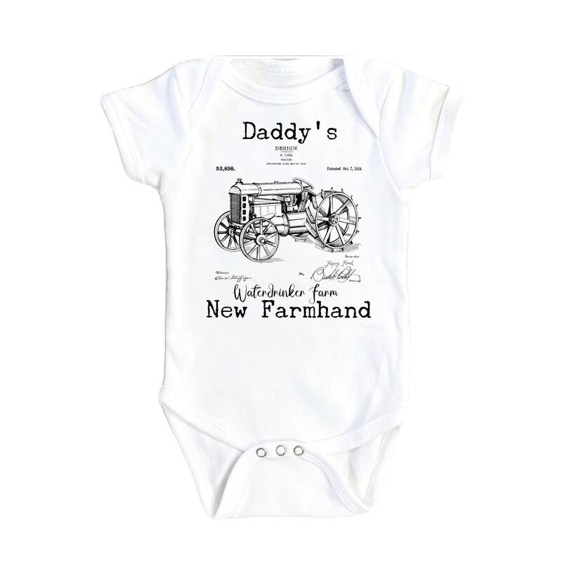 Farm Patent - Baby Boy Girl Clothes Infant Bodysuit Funny Cute Newborn - Natural - Newborn
