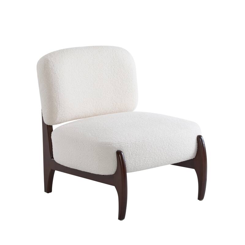 Roomfitters 25.5" Modern Boucle Lounge Chair with Solid Wood Frame and Soft Upholstery, Perfect for Living Room or Office