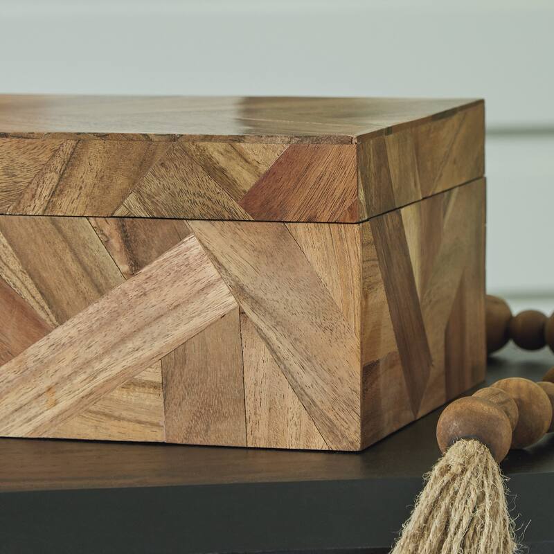 Signature Design by Ashley Antford Brown Box (Set of 2) - 9.25" W x 7.25" D x 4.75" H