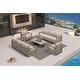 preview thumbnail 33 of 85, PURPLE LEAF Caesar Khaki Outdoor Couch with 9.6" Thick Cushion and Table for Yard Porch Deck Outdoor Patio Conversation Sets