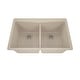 preview thumbnail 1 of 6, 33 Inch Lexicon Platinum Quartz Composite Drop-in Undermount Double Bowl Galaxy Beige Kitchen Sink LP-800TM-B-SO Galaxy Beige