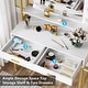 preview thumbnail 20 of 20, Makeup Vanity Dressing Table with Mirror, 8 Lights & 2 Drawers - 35.43"(W)*15.74"(D)*61.61"(H)