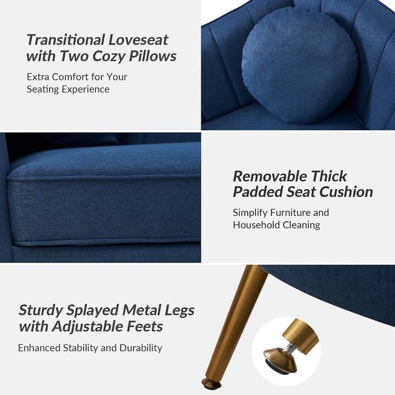 Cecilia 64.6" Wide Loveseat with Removable Cushions