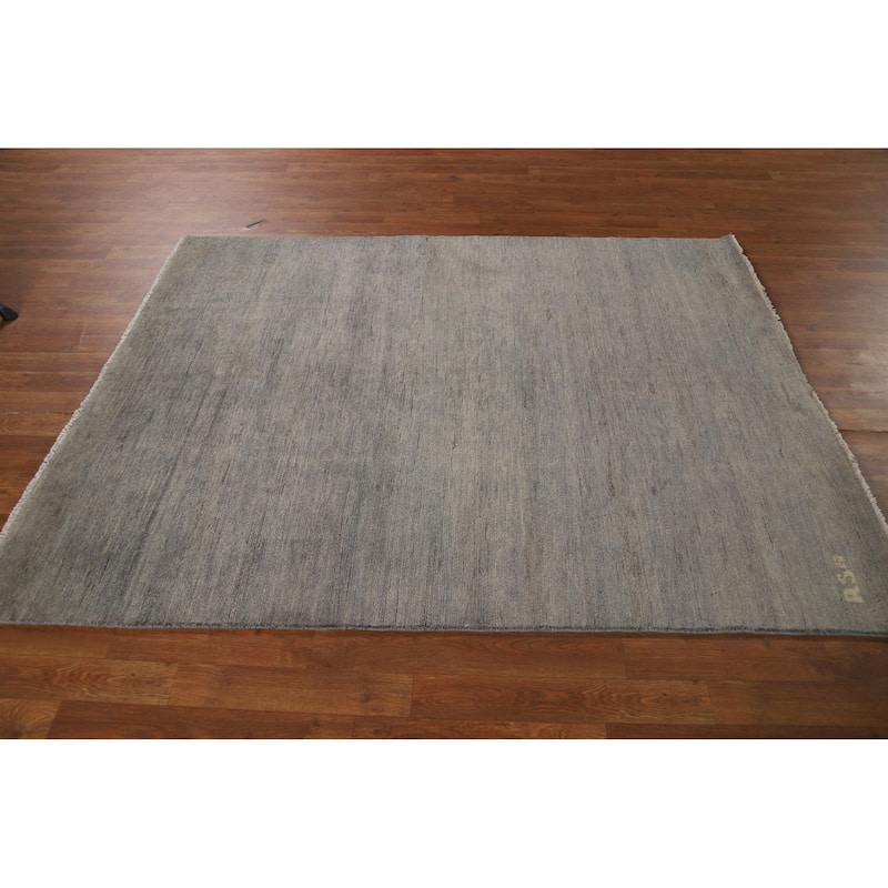 Gray Modern Gabbeh Oriental Area Rug Handmade Wool Carpet - 4'10" x 6'5"