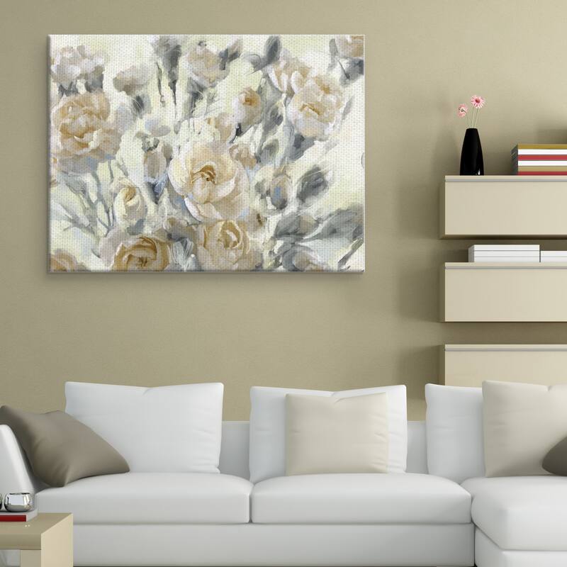 Rose Garden Golds by Studio Arts Canvas Art Print