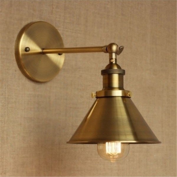 Brass Wall Sconce with Metal Cone Shade. Opens flyout.