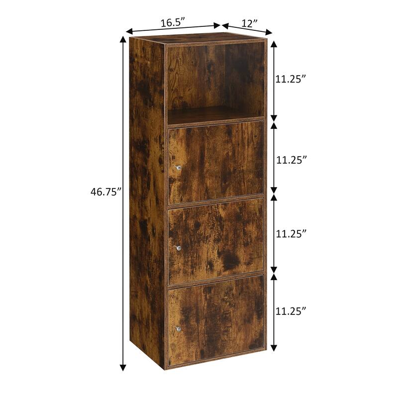 3 Door Storage Cabinet with Shelf - Home Organization Unit for Entryway, Office, Bathroom