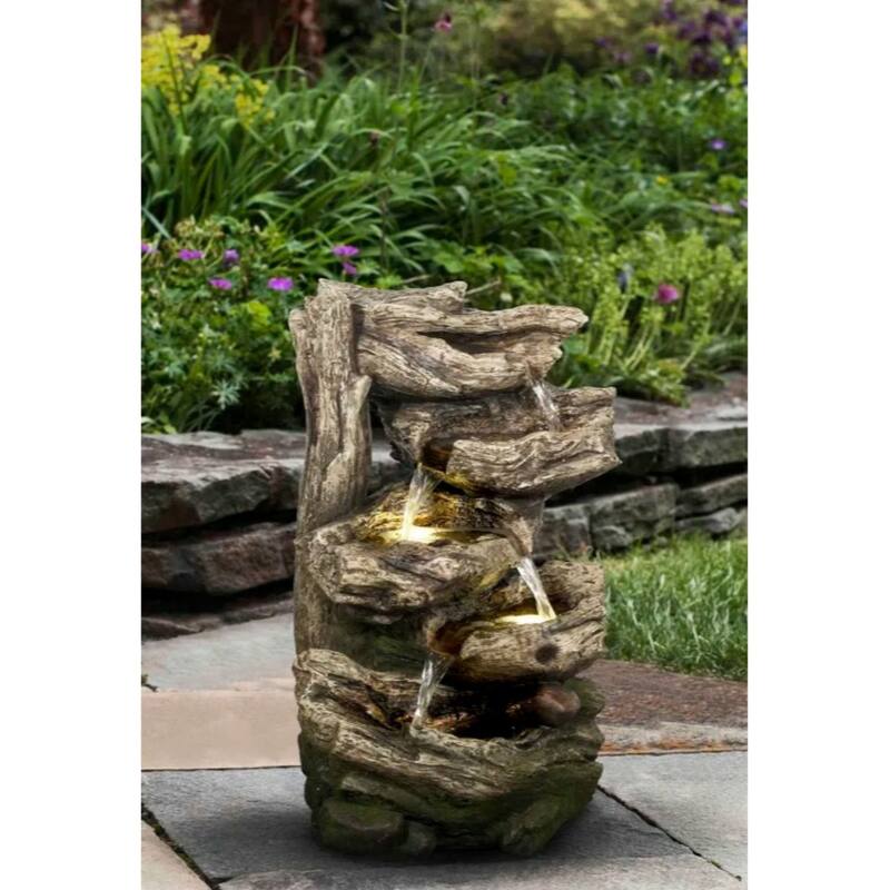 20" Brown Multi Level Branches Outdoor Garden Fountain