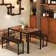 preview thumbnail 9 of 15, 3 - Piece Faux Marble Dining Set, Kitchen Table Set with 2 PU Leather Benches for Dining Room, Breakfast Nook