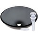 preview thumbnail 7 of 6, Miseno Circular 16-1/2" Tempered Glass Vessel Bathroom Sink Polished Chrome Drain
