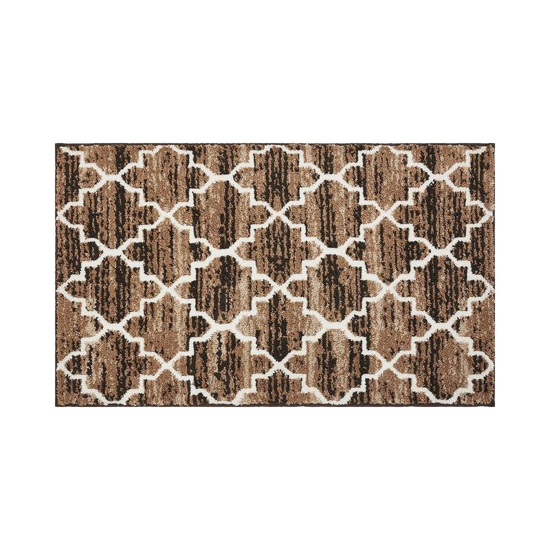 Better Trends Savio Collection Marrakesh Bathroom Rug - 100% Micro Polyester with Gel Foam Backing, Machine Washable Bath Mat