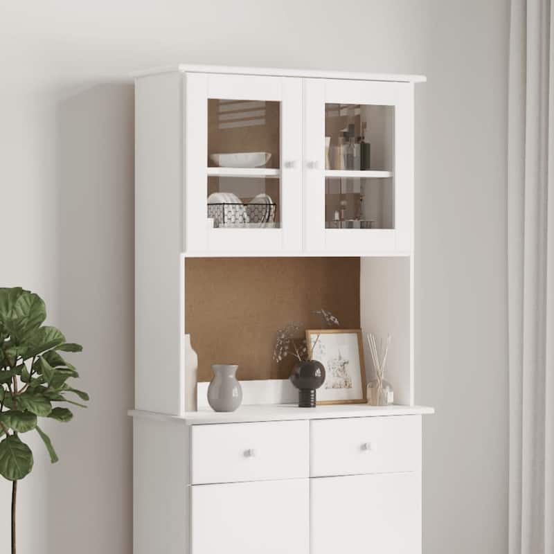 vidaXL Dresser Top ALTA 30.3"x11.8"x36.2" Solid Wood Pine - 30.3" x 11.8" x 36.2" - White