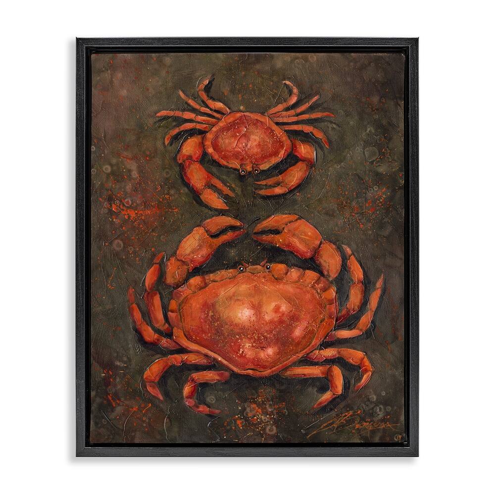 Stupell Small & Large Crab Pair Framed Floater Canvas Wall Art Design By Jody Bergsma