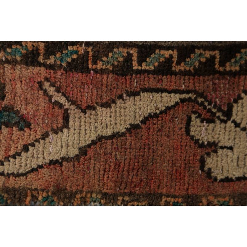 All-Over Brown Floral Gabbeh Persian Area Rug Hand-Knotted Wool Carpet - 5'2"x 9'0"