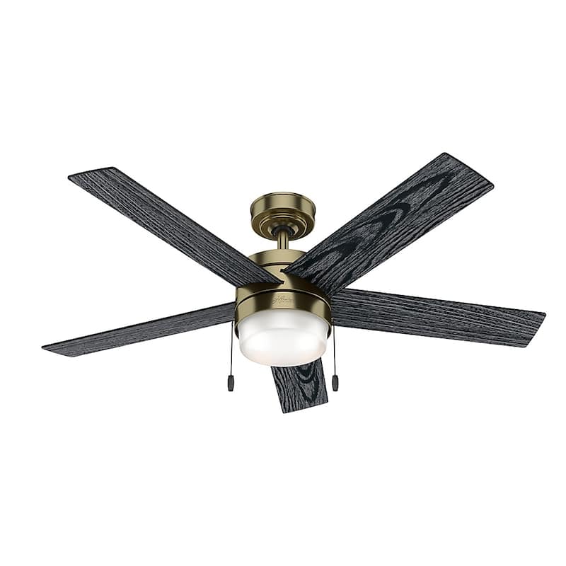 Hunter 52" Claudette Ceiling Fan with LED Light Kit and Pull Chain - Modern Brass