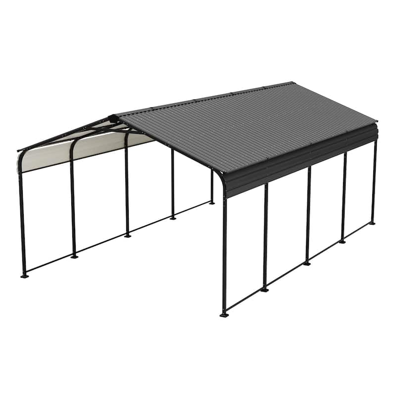 12X20 FT Metal Carport Heavy Duty Outdoor Galvanized Car Shelter