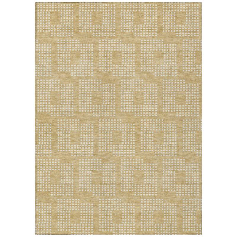 Machine Washable Indoor/ Outdoor Chantille Modern Houndstooth Rug