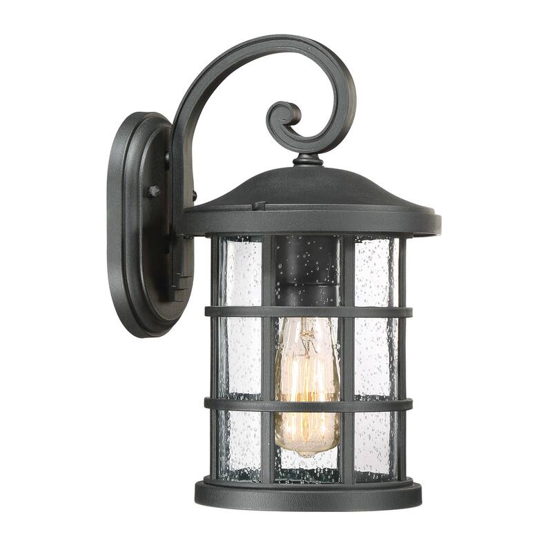 Bellevue Halifax Single Light 14" Tall Outdoor Lantern Style Wall - Earth Black
