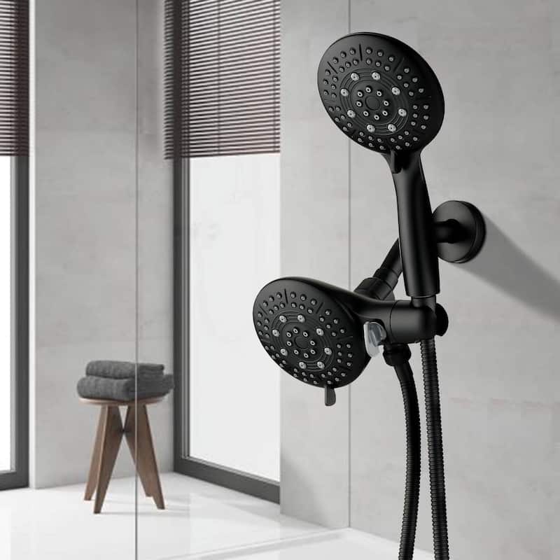 YASINU 6-Spray Round High Pressure Shower Faucet in Matte Black