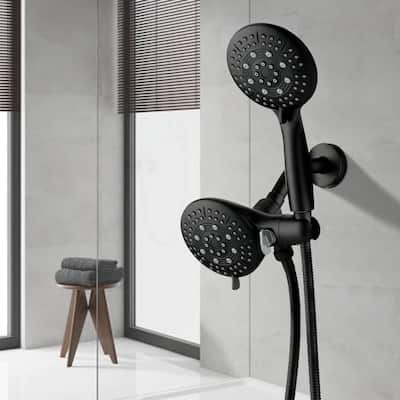 YASINU 6-Spray Round High Pressure Shower Faucet in Matte Black