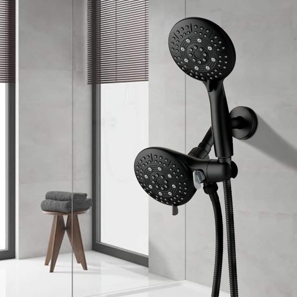YASINU 6-Spray Round High Pressure Shower Faucet in Matte Black