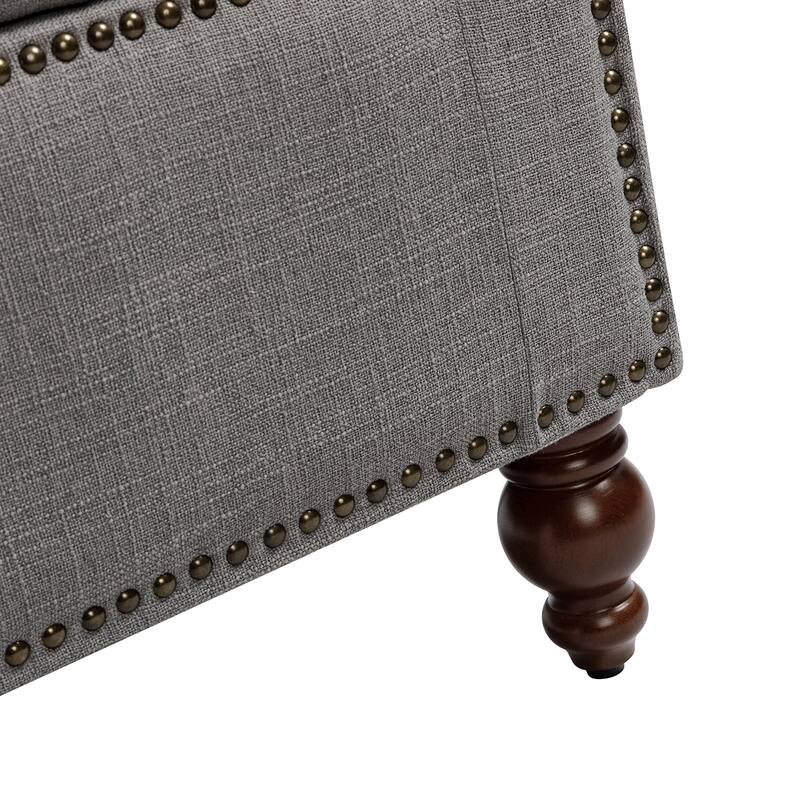 Felix Classic Button-Tufted Storage Bench With Nailhead Trims By HULALA HOME