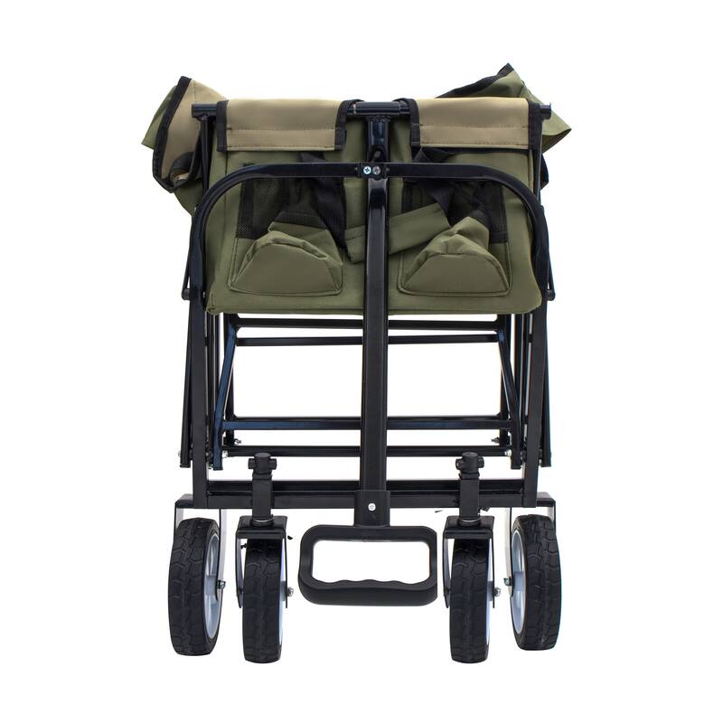 Foldable Wagon with Straps, Beach & Utility Cart, 225lb Capacity
