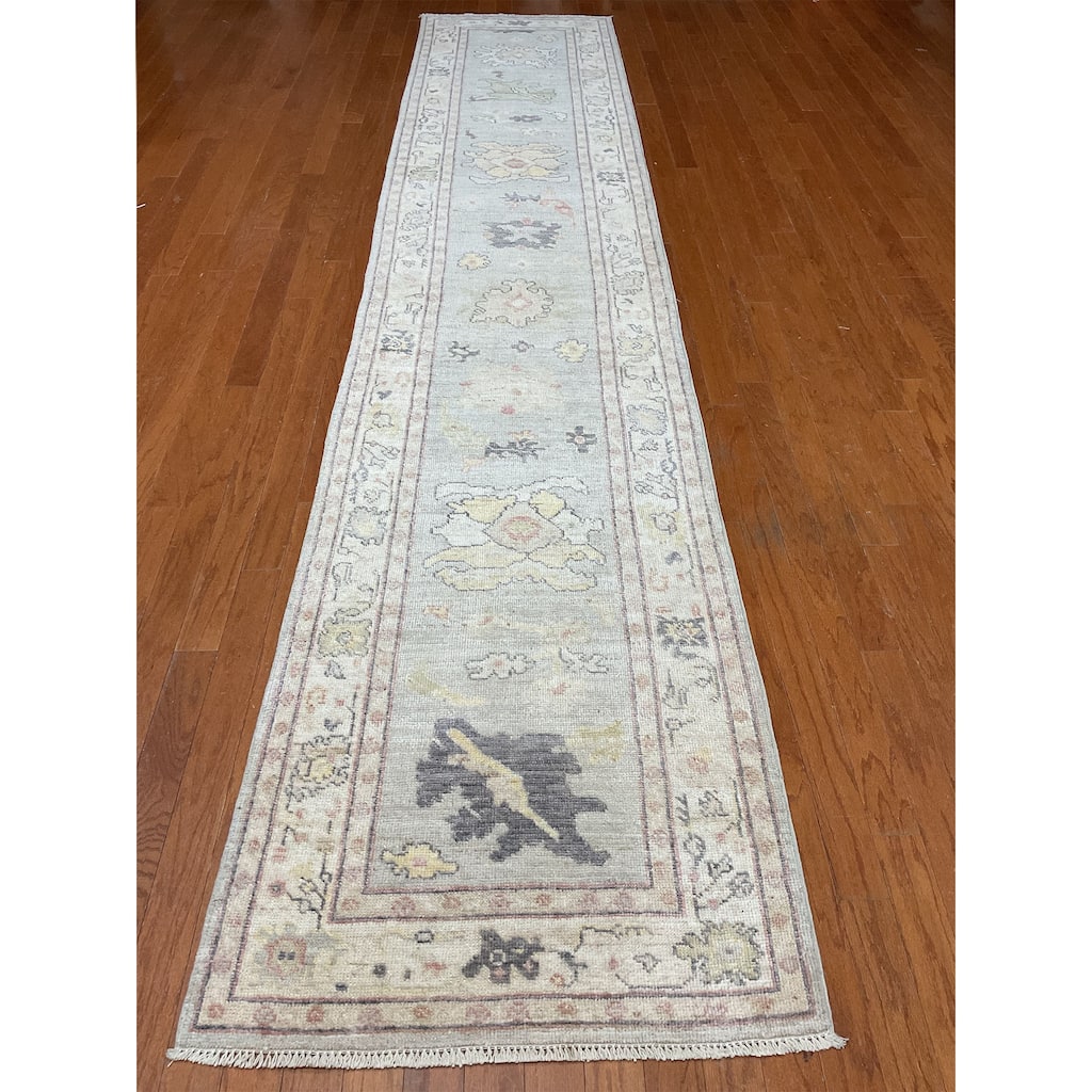 HERAT ORIENTAL Handmade Oushak Wool Runner - 2'9" x 13'10"
