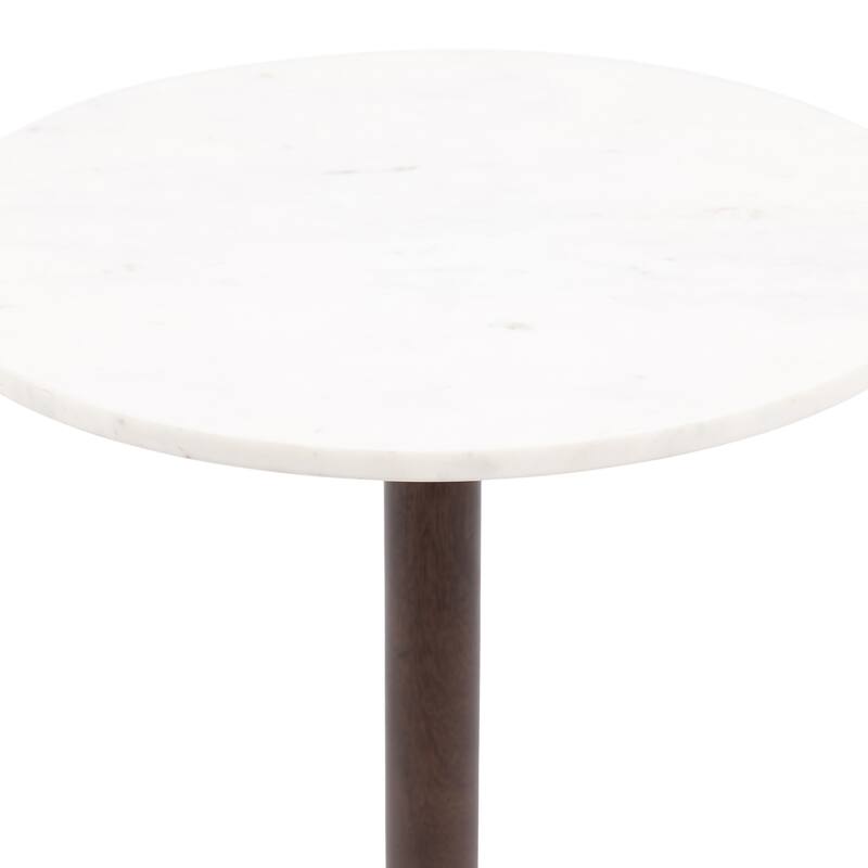Kate and Laurel Squires Marble and Wood Side Table - 16x16x24