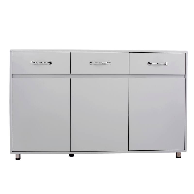 Three Doors Side Table Modern sideboard , Metal handles & Legs and Kitchen Cabinet