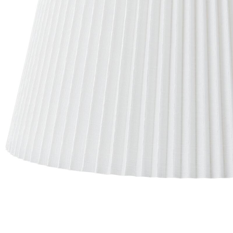 Scandinavian White Linen Pleated Conical Lantern Chandelier