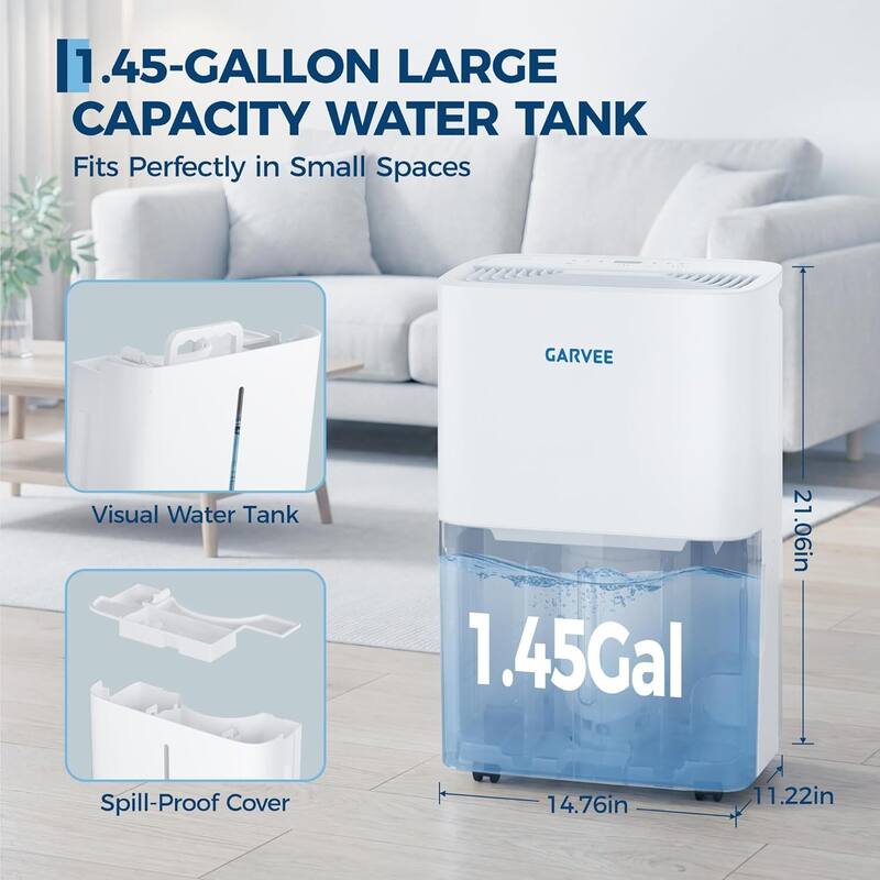 22 Pints Dehumidifier with Auto Defrost, 24H Timer, Auto Shut off for Home Bedroom 3000 Sq. Ft.