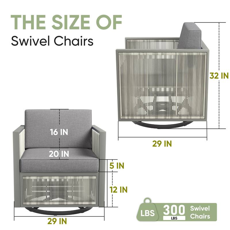 Gymojoy Outdoor Swivel Glider Chairs Wicker Patio Chairs with Thick Cushions