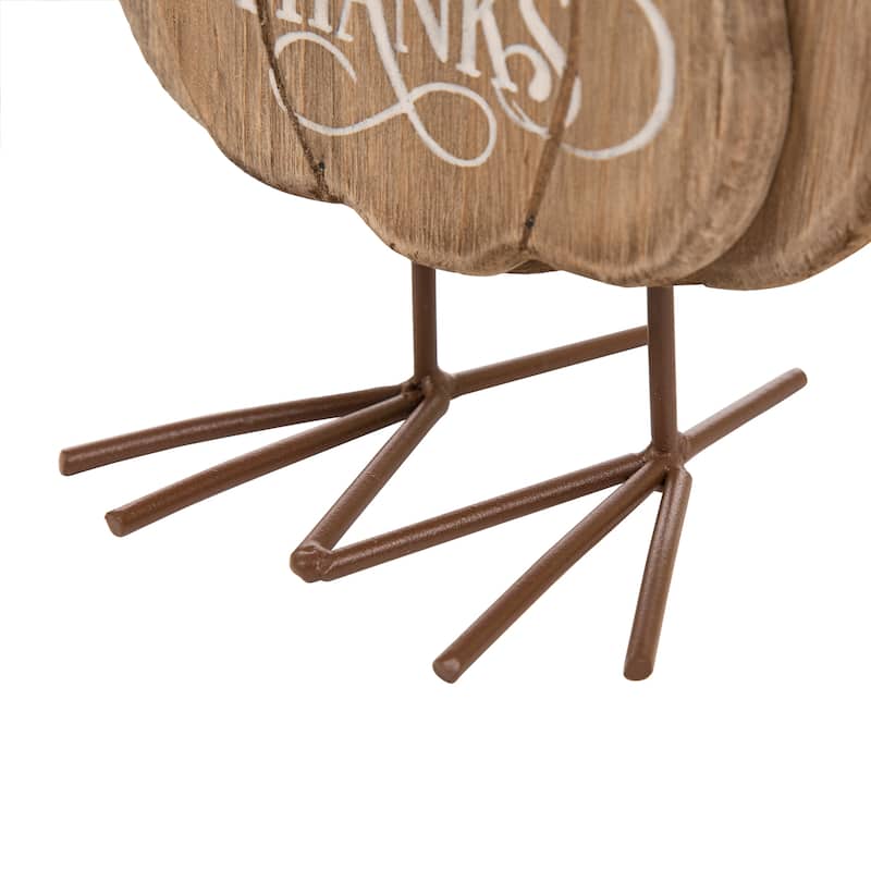 Glitzhome Thanksgiving Wooden Turkey Wall Hanging or Table Decor